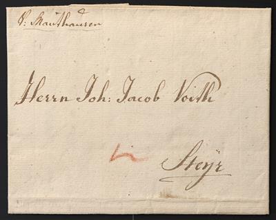 Poststück - Reichh. Ausstellungssammlung "Die Post im Mühlviertel" ab 1757 in 1 Ordner + 1 Dokumentationsordner, - Briefmarken