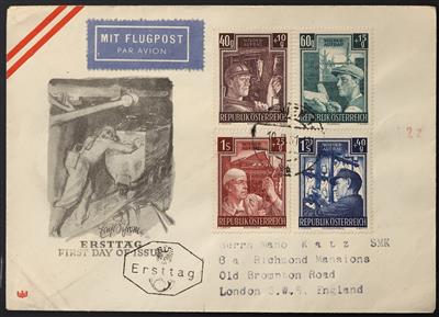 Poststück - Sehr reichh. Partie FDCs Österr. aus ca. 1949/1960, - Stamps