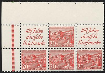 ** - Berlin Nr. W14 mit unten anhängendem Dreirstreifen Nr. 49, - Briefmarken