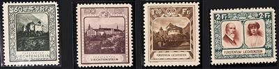 * - Liechtenstein Nr. 94/107 kpl. Satz m. Erstfalz, - Briefmarken