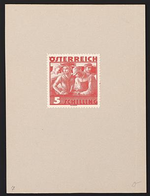 (*) - Österr. Nr. 587P (5S aus Trachten I als Farbprobe) in KARMINROT, - Stamps