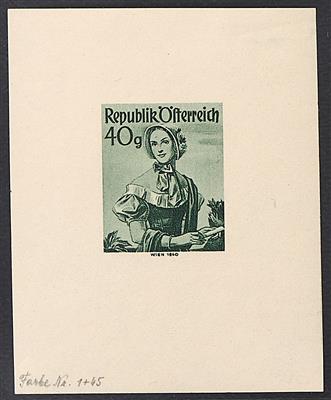 ** - Österr. Nr. 896PU (40 Groschen Trachten II als ungezähnter Einzelabzug in Funkelgraugrün), - Stamps