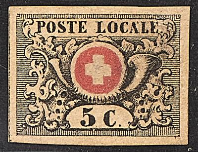 (*) - Schweiz Nr. 2 (sogen. Waadt) allseits vollrandig, - Stamps