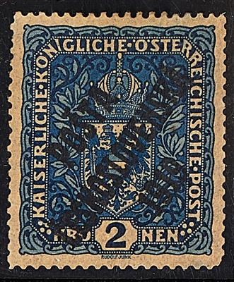 * - Tschechosl. Nr. 51 I (2 Kronen dunkelblau) nachgum. u. tlw. nachgez., - Briefmarken