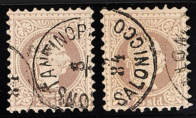 gestempelt/Briefstück - Sammlung Österr. Levante Ausg. 1867/1888, - Stamps