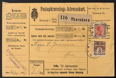 Poststück/Briefstück/gestempelt - Spezialpartie (Dänemark) Färöer Inseln mit einer Fülle div. Abstempelungen usw., - Francobolli