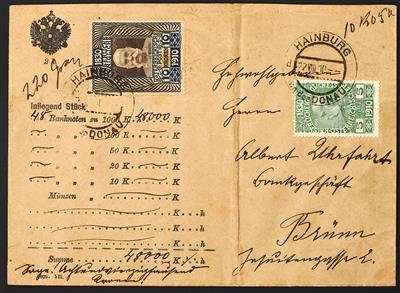 Poststück - Österr. 1910, - Briefmarken