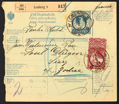 Poststück - Österr. Nr. 173 auf dreisprachiger Post-Begleitadresse aus 1910, - Francobolli