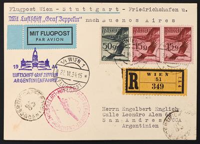 Poststück - 1. bis 10. Südamerikafahrt 1934, - Známky