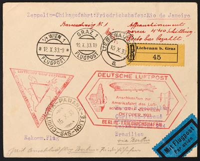 Poststück - Chicagofahrt 1933, - Stamps