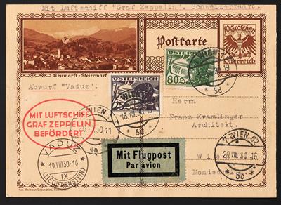 Poststück - Fahrt nach Liechtenstein 1930, - Briefmarken