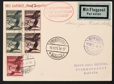 Poststück - Landungsfahrt nach Meiningen 1931, - Francobolli
