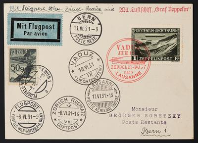 Poststück - Liechtensteinfahrt 1931, - Briefmarken