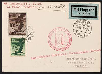 Poststück - Weltrundfahrt 1929, - Briefmarken