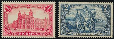 ** - D. Rreich Nr. 63 (1 Mark rot) rechts unten kl. gummimatte Stelle, - Briefmarken