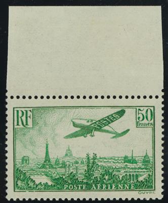 ** - Frankreich Flug Nr. 311 a(gelbgrün) Oberrandstück, - Briefmarken