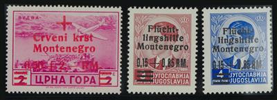 **/*/gestempelt - Sammlung Montenegro ab 1874 - u.a. D. Bes. Montenegro Nr. 1/9 *, - Briefmarken