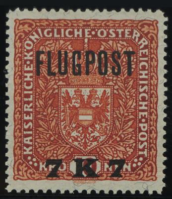 ** - Österr. 1918 - Flgp.   ANK. Nr. (2) - 7 K auf 10 K rotbraun (nicht verausg. gezähnt), - Briefmarken