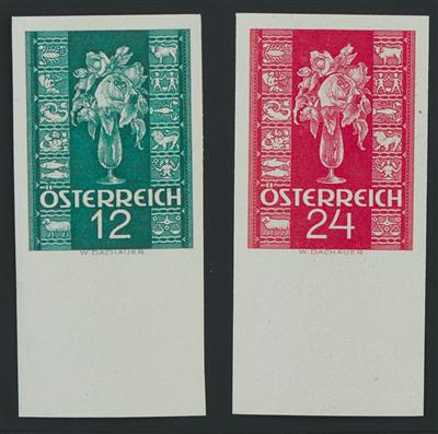 ** - Österr. 1937 "Glückwunschmarken" (ANK Nr. 658/59 U) postfr. Unterrandstücke, - Známky