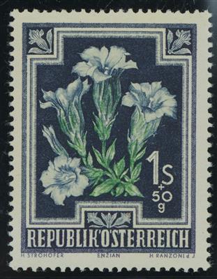 ** - Österr.   ANK 885 F I ("Weißer Enzian"), - Briefmarken