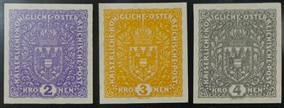 ** - Österr. Nr. 225 PU/ 227 PU (Flugpostm. 1918 auf weißem Papier ohne Aufdruck), - Stamps