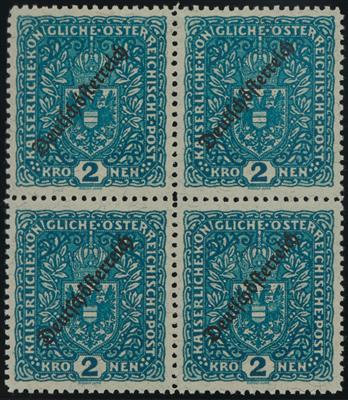 ** - Österr. Nr. 243 B (LZ 11 1/2) im postfr. Vierblock, - Briefmarken