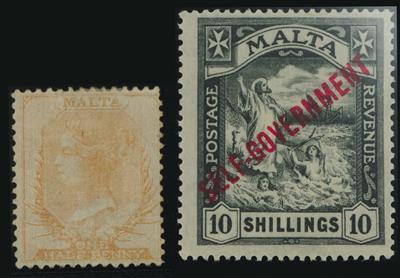 **/* - Schöne Sammlung MALTA Ausg. 1860/1960 m. Portom., - Stamps