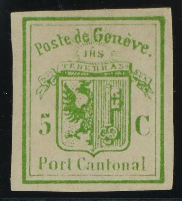(*) - Schweiz Mi. Nr. GAA 1 - 5 C gelbgrün auf sämisch - Ganzsachen - Ausschnitt, - Briefmarken