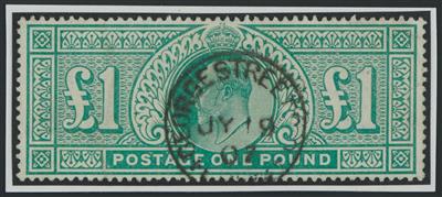 gestempelt - Großbrit. Nr. 118 A (1 Pound) klarer Stpl. "GEORG STREET JY 19/07", - Briefmarken