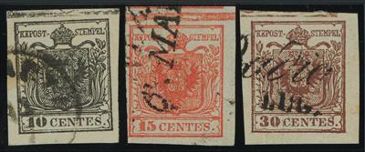 gestempelt - Lombardei-Venetien Nr. 2/4 H, - Briefmarken