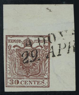 gestempelt - Lombardei-Venetien Nr. 4H Typ Ia, - Briefmarken