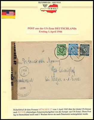 Poststück - 4 interess. Belege aus - Briefmarken