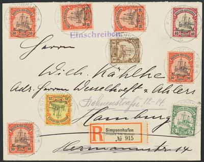 Poststück/Briefstück/gestempelt - Intetressante Partie D. Kolonien und Auslandspostämter mit Schwerpunkt auf Poststücken, - Briefmarken