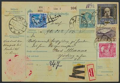 Poststück Österr. 1910 Postbegleitadresse - Briefmarken