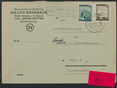 Poststück - Österr. ca. 150 versch. Postablagen v. N.Ö. Nord (inkl. Bez. Krems) aus Monarchie bis 1958, - Stamps