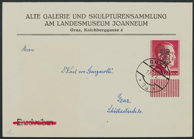 Poststück - Österr. Lokalausg. Graz "Panther" 3 RM Bahnhofspostamtsentw. Graz 2, - Briefmarken