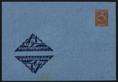 Poststück - Schmiedl - Raketenpost: Für V 15 und V 16 hergestellte Ganzsachen (?), - Briefmarken