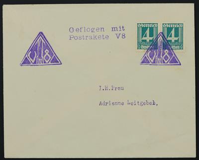 Poststück - Schmiedl - Raketenpost: Versuchsrakete V8 aus 1931: Studie von 4 Belegen, - Briefmarken