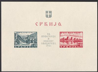 ** - D. Bes. Serbien Nr. 1/107, - Briefmarken