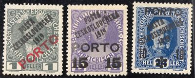 * - Tschechosl. Nr. 92/95 u. 97 alle gepr. Kovar VÖB, - Briefmarken