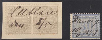 Briefstück/gestempelt - Deutsches Reich Nr. 12 senkr. Paar auf Briefstück, - Briefmarken