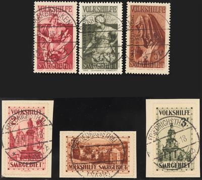 Briefstück/gestempelt - Saargebiet Nr. 161/67 a.7 Briefstück u. 199/205 alle gepr. Hoffmann BPP, - Briefmarken