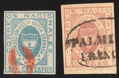 gestempelt/Briefstück/* - Kl. Partie Kolumbien ca. 1859/63, - Briefmarken