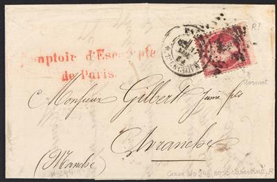 Poststück - Kl. Partie Poststücke Frankreich aus ca. 1864/70, - Francobolli