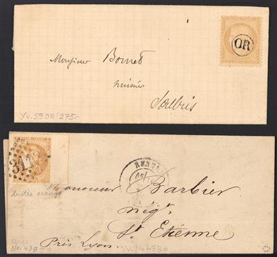 Poststück - Kl. Partie Poststücke Frankreich ca. 1871/75, - Briefmarken