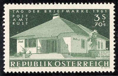 ** - Österr. Nr. 1142P (Tag der Briefmarke 1961 als Probedruck in DUNKELGRÜN), - Briefmarken