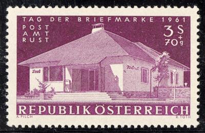 ** - Österr. Nr. 1142P (Tag der Briefmarke 1961 als Probedruck in DUNKELPURPUR), - Známky