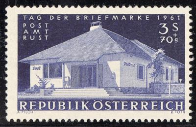 ** - Österr. Nr. 1142P (Tag der Briefmarke 1961 als Probedruck in DUNKELVIOLETTBLAU), - Francobolli