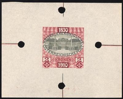 (*) - Österr. Nr. 177PUII (Einzelabzug des 2 Krone Wertes mit Passerlinien und zusätzlichen Passerlochungen), - Briefmarken