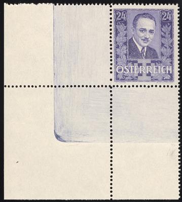 (*) - Österr. Nr. 589PI (24 Gr. Dollfuss als gezähnte Farbprobe in Farbtype IX von der linken unteren Bogenecke), - Stamps